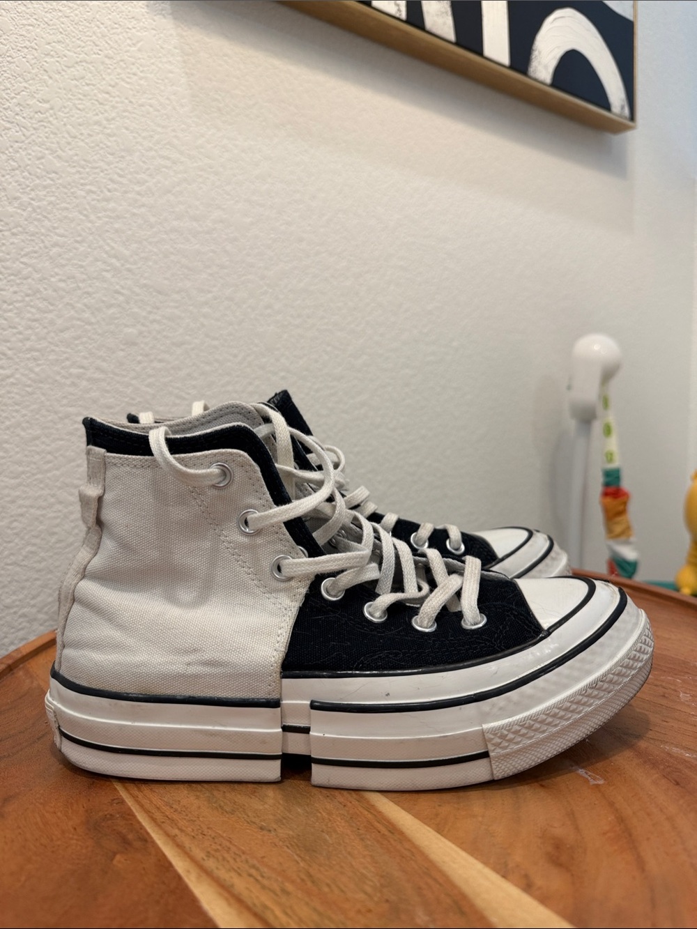 Converse Black and White Platform High-Top Sneakers